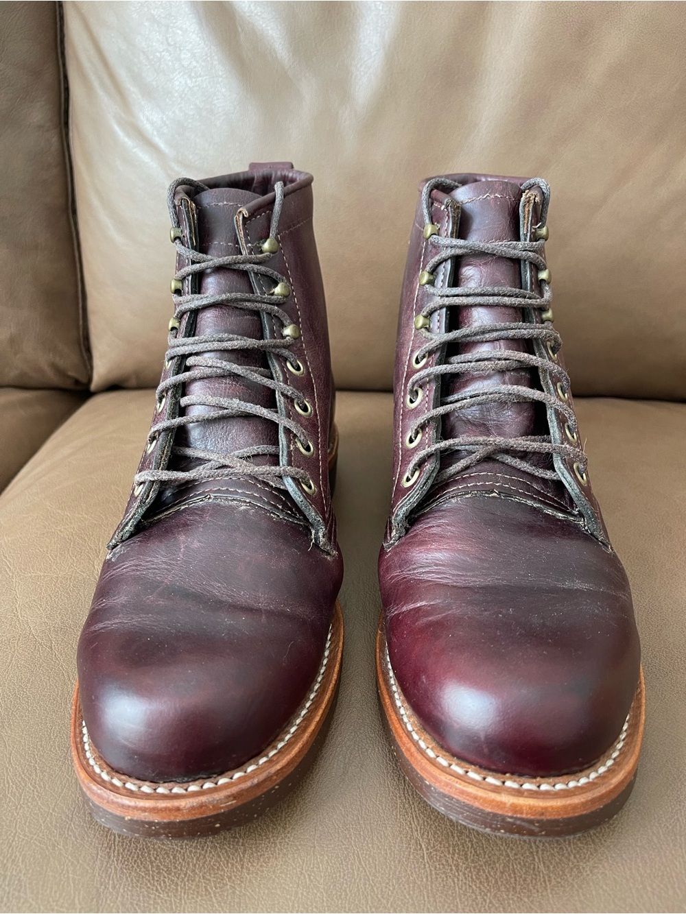 Chippewa Men's Leather Lace Up Boots Size 8.5 D Burgundy